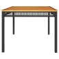 vidaXL Mesa de jardín ratán sintético madera acacia negro 180x90x75 cm vidaXL Mesa de jardín ratán sintético madera acacia negro 180x90x75 cm