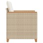vidaXL Sillón de jardín con cojines ratán sintético beige