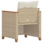 vidaXL Sillón de jardín con cojines ratán sintético beige