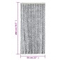 vidaXL Cortina antimoscas chenilla gris negro y blanco 56x200 cm vidaXL Cortina antimoscas chenilla gris negro y blanco 56x200 cm