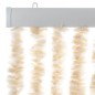 vidaXL Cortina antimoscas chenilla beige y blanco 100x220 cm