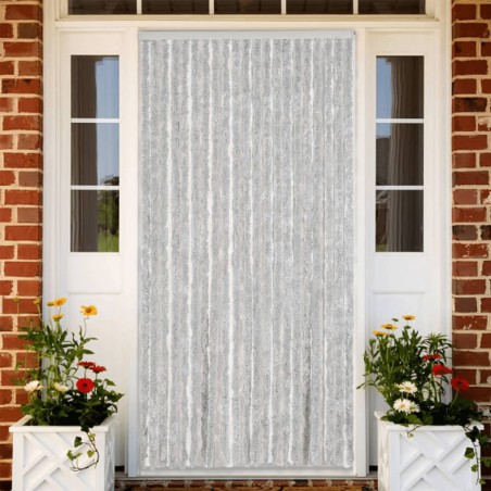 vidaXL Cortina antimoscas chenilla gris 100x200 cm