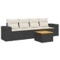 vidaXL Set de muebles de jardín 5 pzas y cojines ratán sintético negro vidaXL Set de muebles de jardín 5 pzas y cojines ratán sintético negro