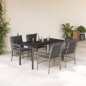 vidaXL Set comedor de jardín 5 pzas cojines ratán sintético gris claro vidaXL Set comedor de jardín 5 pzas cojines ratán sintético gris claro