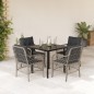 vidaXL Set comedor de jardín 5 pzas cojines ratán sintético gris claro vidaXL Set comedor de jardín 5 pzas cojines ratán sintético gris claro