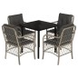 vidaXL Set comedor de jardín 5 pzas cojines ratán sintético gris claro vidaXL Set comedor de jardín 5 pzas cojines ratán sintético gris claro