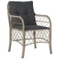 vidaXL Set comedor de jardín 5 pzas cojines ratán sintético gris claro vidaXL Set comedor de jardín 5 pzas cojines ratán sintético gris claro