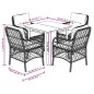 vidaXL Set comedor de jardín 5 pzas cojines ratán sintético gris claro vidaXL Set comedor de jardín 5 pzas cojines ratán sintético gris claro