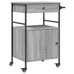 vidaXL Carrito de cocina madera ingeniería gris Sonoma 56x43x89,5 cm