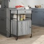 vidaXL Carrito de cocina madera ingeniería gris Sonoma 56x43x89,5 cm vidaXL Carrito de cocina madera ingeniería gris Sonoma 56x43x89,5 cm