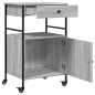 vidaXL Carrito de cocina madera ingeniería gris Sonoma 56x43x89,5 cm vidaXL Carrito de cocina madera ingeniería gris Sonoma 56x43x89,5 cm