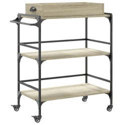 vidaXL Carrito de cocina madera ingeniería roble Sonoma 81,5x41x92,5cm