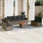 vidaXL Set de muebles de jardín 9 pzas y cojines ratán sintético gris vidaXL Set de muebles de jardín 9 pzas y cojines ratán sintético gris