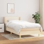 vidaXL Cama box spring con colchón tela color crema 90x190 cm vidaXL Cama box spring con colchón tela color crema 90x190 cm
