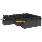 vidaXL Set de sofás de jardín 11 pzas y cojines ratán sintético negro vidaXL Set de sofás de jardín 11 pzas y cojines ratán sintético negro