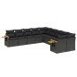 vidaXL Set de sofás de jardín 10 pzas cojines ratán sintético negro vidaXL Set de sofás de jardín 10 pzas cojines ratán sintético negro