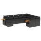 vidaXL Set de sofás de jardín 10 pzas cojines ratán sintético negro vidaXL Set de sofás de jardín 10 pzas cojines ratán sintético negro