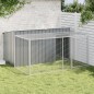 vidaXL Caseta perros con corral acero galvanizado gris 197x194x110 cm
