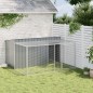 vidaXL Caseta perros con corral acero galvanizado gris 197x194x110 cm
