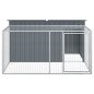 vidaXL Caseta perros con corral acero galvanizado gris 197x194x110 cm