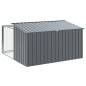vidaXL Caseta perros con corral acero galvanizado gris 197x194x110 cm