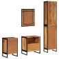 vidaXL Conjunto de muebles baño 4 pzas madera maciza acacia y hierro vidaXL Conjunto de muebles baño 4 pzas madera maciza acacia y hierro