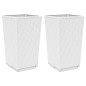 vidaXL Jardineras 2 unidades PP blanco 32,5x32,5x57 cm vidaXL Jardineras 2 unidades PP blanco 32,5x32,5x57 cm
