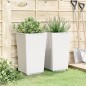 vidaXL Jardineras 2 unidades PP blanco 32,5x32,5x57 cm vidaXL Jardineras 2 unidades PP blanco 32,5x32,5x57 cm