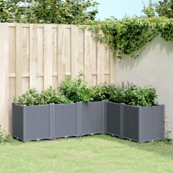vidaXL Jardinera PP gris 160x120x53 cm
