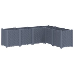 vidaXL Jardinera PP gris 160x120x53 cm