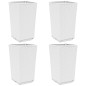 vidaXL Jardineras 4 unidades PP blanco 32,5x32,5x57 cm vidaXL Jardineras 4 unidades PP blanco 32,5x32,5x57 cm