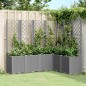 vidaXL Jardinera con enrejado PP gris claro 160x120x140 cm vidaXL Jardinera con enrejado PP gris claro 160x120x140 cm