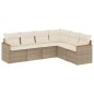 vidaXL Juego de sofás jardín con cojines 6 pzas ratán sintético beige vidaXL Juego de sofás jardín con cojines 6 pzas ratán sintético beige