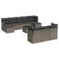 vidaXL Set de sofás de jardín 11 pzas y cojines ratán sintético gris vidaXL Set de sofás de jardín 11 pzas y cojines ratán sintético gris