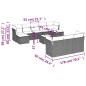 vidaXL Set de sofás de jardín 11 pzas y cojines ratán sintético gris vidaXL Set de sofás de jardín 11 pzas y cojines ratán sintético gris