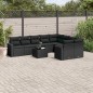 vidaXL Set de sofás de jardín 10 pzas cojines ratán sintético negro vidaXL Set de sofás de jardín 10 pzas cojines ratán sintético negro