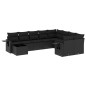 vidaXL Set de sofás de jardín 10 pzas cojines ratán sintético negro vidaXL Set de sofás de jardín 10 pzas cojines ratán sintético negro
