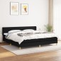 vidaXL Cama box spring con colchón tela negro 200x200 cm