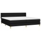 vidaXL Cama box spring con colchón tela negro 200x200 cm