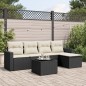 vidaXL Set de sofás de jardín 6 piezas y cojines ratán sintético negro vidaXL Set de sofás de jardín 6 piezas y cojines ratán sintético negro