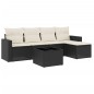 vidaXL Set de sofás de jardín 6 piezas y cojines ratán sintético negro vidaXL Set de sofás de jardín 6 piezas y cojines ratán sintético negro