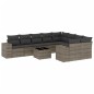 vidaXL Set de sofás de jardín 10 pzas con cojines ratán sintético gris vidaXL Set de sofás de jardín 10 pzas con cojines ratán sintético gris
