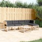 vidaXL Juego de sofás de jardín 5 pzas con cojines madera maciza pino vidaXL Juego de sofás de jardín 5 pzas con cojines madera maciza pino