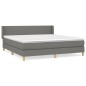 vidaXL Cama box spring con colchón tela gris oscuro 180x200 cm vidaXL Cama box spring con colchón tela gris oscuro 180x200 cm