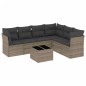 vidaXL Set de sofás de jardín 7 piezas con cojines ratán PE gris vidaXL Set de sofás de jardín 7 piezas con cojines ratán PE gris