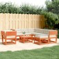 vidaXL Set muebles jardín 8 pzas con cojines madera pino marrón cera vidaXL Set muebles jardín 8 pzas con cojines madera pino marrón cera