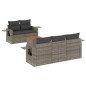 vidaXL Set de muebles de jardín 6 pzas y cojines ratán sintético gris vidaXL Set de muebles de jardín 6 pzas y cojines ratán sintético gris