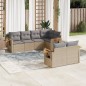 vidaXL Set de sofás de jardín 7 piezas con cojines ratán PE gris vidaXL Set de sofás de jardín 7 piezas con cojines ratán PE gris