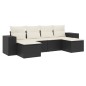 vidaXL Set de sofás de jardín 6 piezas y cojines ratán sintético negro vidaXL Set de sofás de jardín 6 piezas y cojines ratán sintético negro