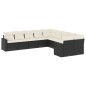 vidaXL Set de sofás de jardín 10 pzas cojines ratán sintético negro vidaXL Set de sofás de jardín 10 pzas cojines ratán sintético negro